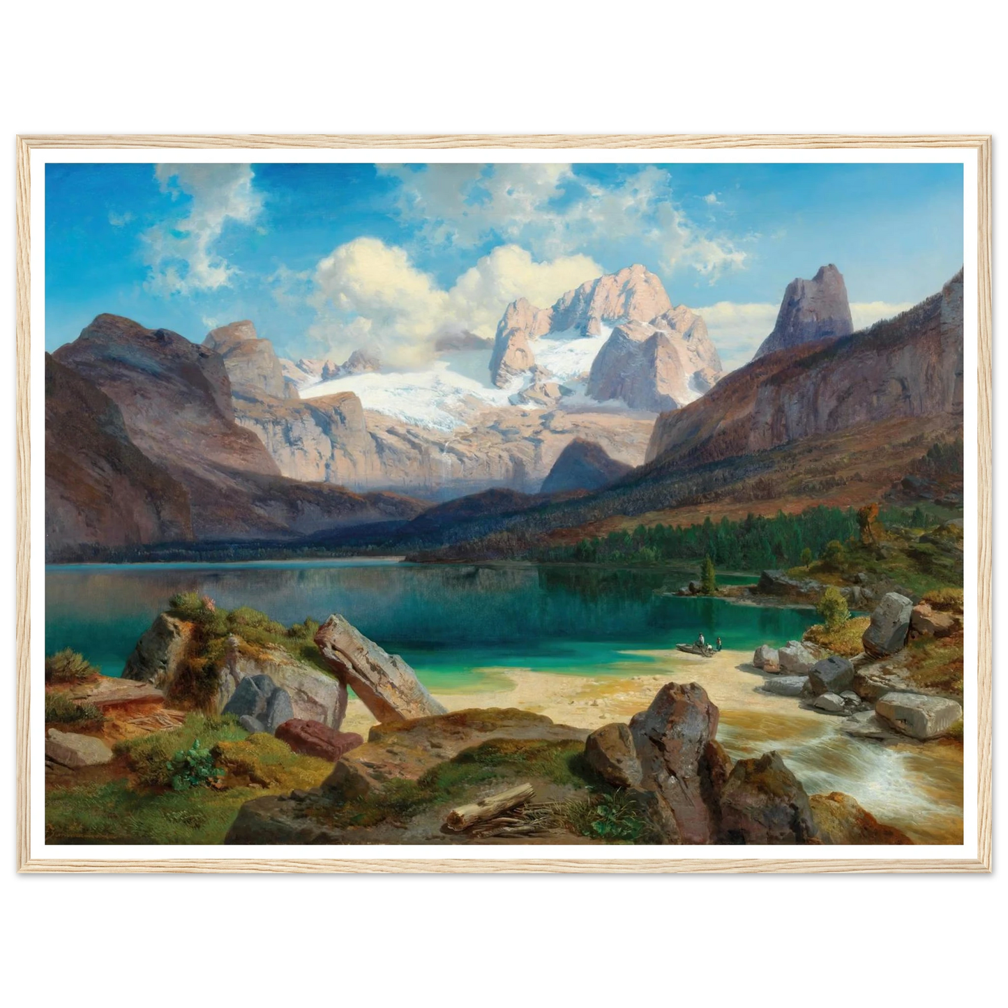 Lake Gosau With A View Of The Dachstein Massif Art Print | Albert Zimmermann - Framed Poster - 30x40 cm / 12x16″ - Black frame