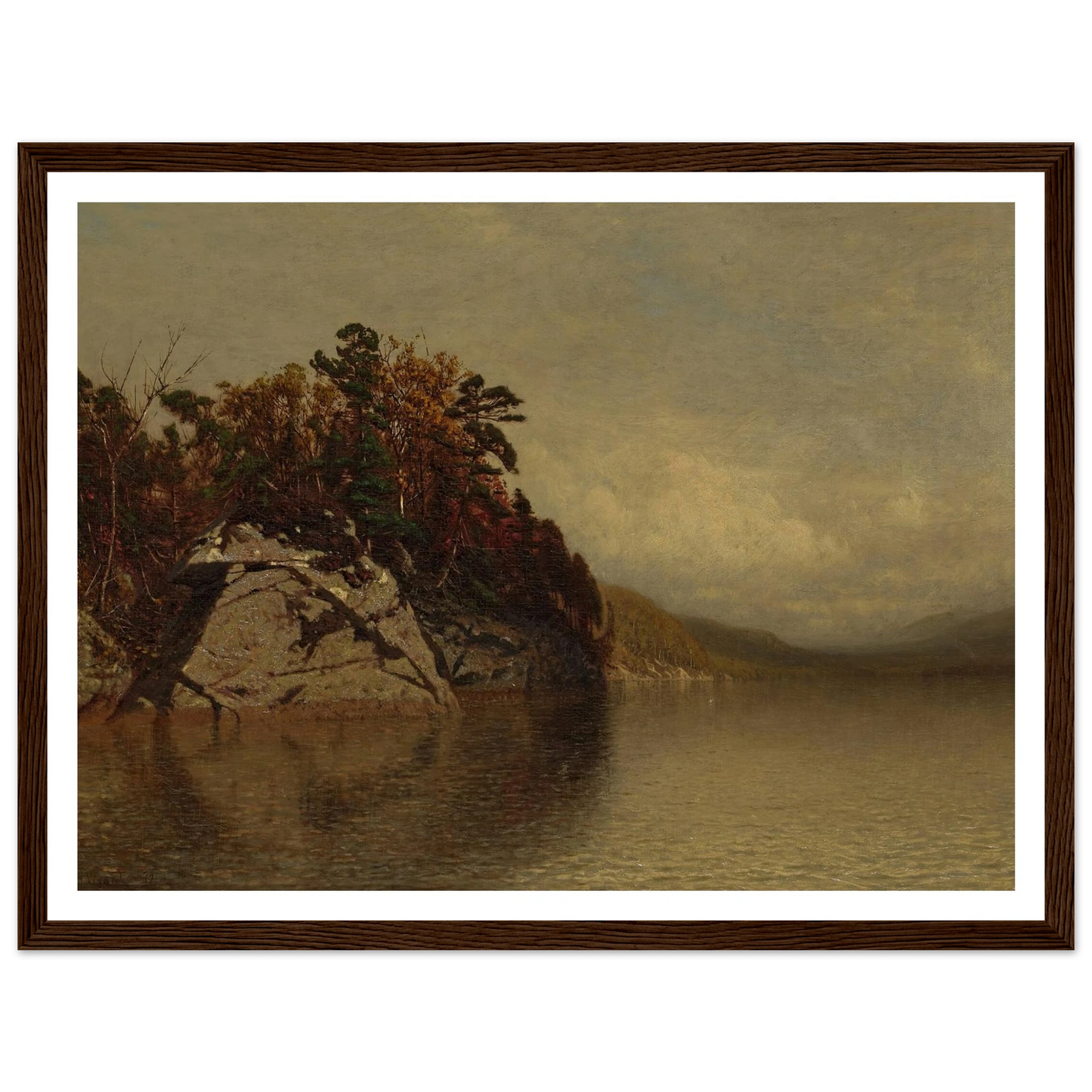 Lake Scene (1872) Art Print | Alexander Helwig Wyant - Framed Poster - 30x40 cm / 12x16″ - Black frame