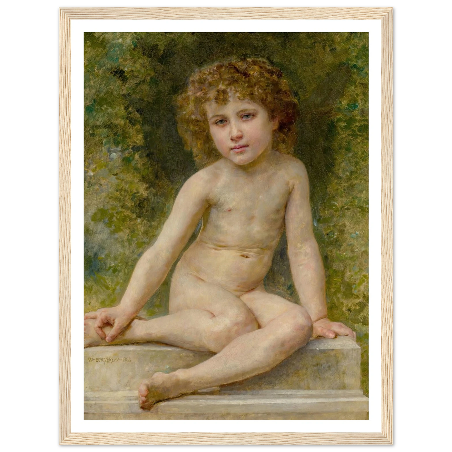 L’amour Au Repos (1904) Art Print | William Bouguereau - Framed Poster - 30x40 cm / 12x16″ - Black frame
