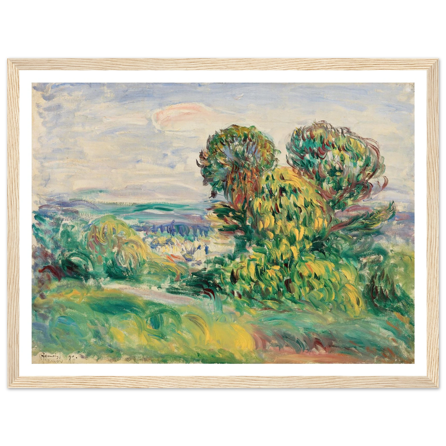 Landscape (1890) Art Print | Pierre Auguste Renoir - Framed Poster - 30x40 cm / 12x16″ - Black frame