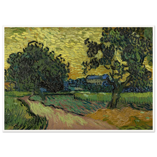 Landscape at twilight (1890) Art Print | Vincent van Gogh - Framed Poster - 30x40 cm / 12x16″ - Black frame