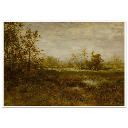 Landscape (ca 1885-1892) Art Print | Alexander Helwig Wyant - Framed Poster - 30x40 cm / 12x16″ - Black frame