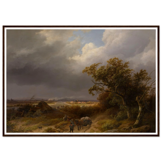 Landscape near Cleves (1846) Art Print | Barend Cornelis Koekkoek - Framed Poster - 30x40 cm / 12x16″ - Black frame