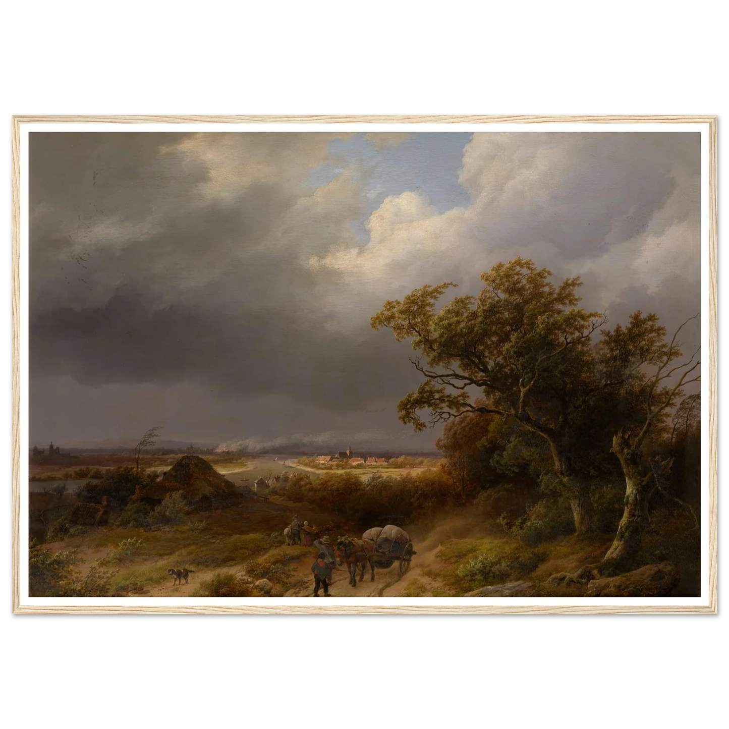 Landscape near Cleves (1846) Art Print | Barend Cornelis Koekkoek - Framed Poster - 30x40 cm / 12x16″ - Black frame
