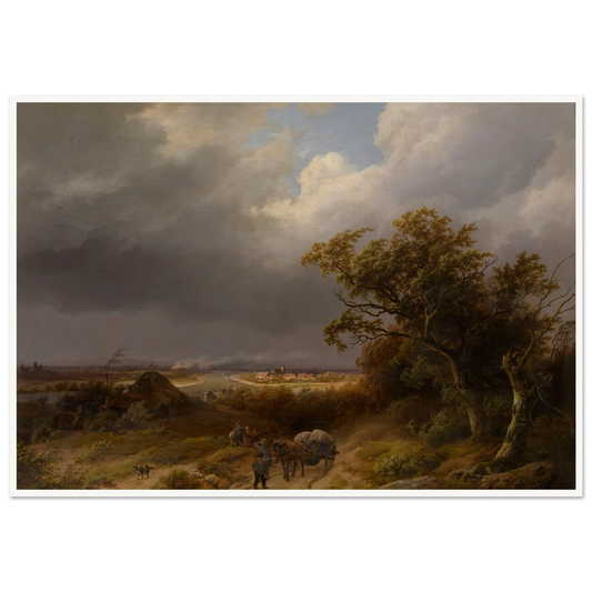 Landscape near Cleves (1846) Art Print | Barend Cornelis Koekkoek - Framed Poster - 30x40 cm / 12x16″ - Black frame