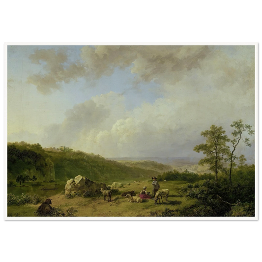Landscape with a Rainstorm Threatening (1825 - 1829) Art Print | Barend Cornelis Koekkoek - Framed Poster - 30x40 cm / 12x16″ - Black frame