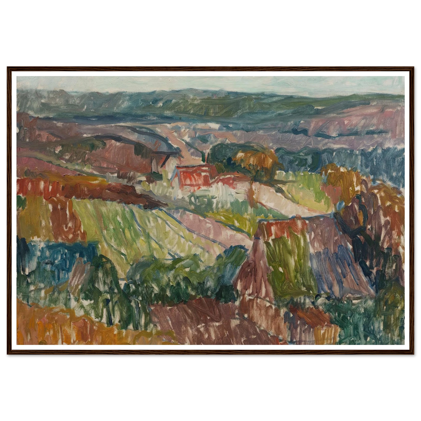 Landschaft bei Hetschburg (1907) Art Print | Christian Rohlfs - Framed Poster - 30x40 cm / 12x16″ - Black frame