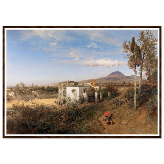 Landschaft bei Pompeji (1863) Art Print | Oswald Achenbach - Framed Poster - 30x40 cm / 12x16″ - Black frame