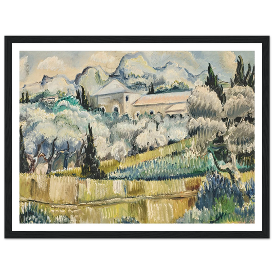 Landschaft in Südfrankreich (1938) Art Print | Paul Kleinschmidt - Framed Poster - 30x40 cm / 12x16″ - Black frame