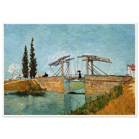 Langlois Bridge at Arles (1888) Art Print | Vincent van Gogh - Framed Poster - 30x40 cm / 12x16″ - Black frame