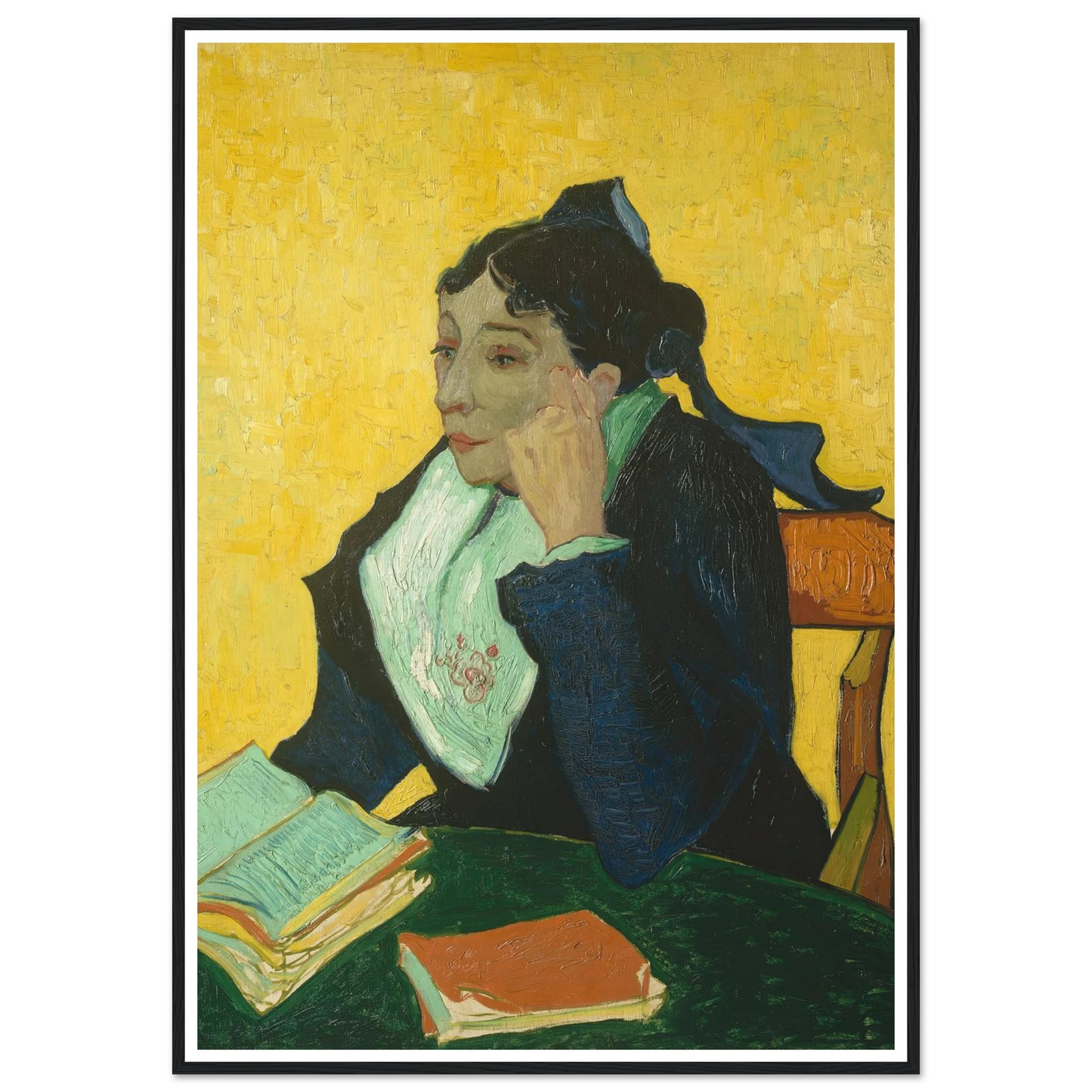 L’Arlésienne; Madame Joseph-Michel Ginoux (Marie Julien, 1848–1911) (1888–89) Art Print | Vincent van Gogh - Framed Poster - 30x40 cm / 12x16″ - Black frame