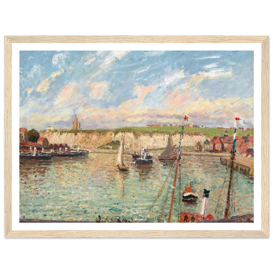 L’avant-Port De Dieppe, Après-Midi, Temps Lumineux (1902) Art Print | Camille Pissarro - Framed Poster - 30x40 cm / 12x16″ - Black frame