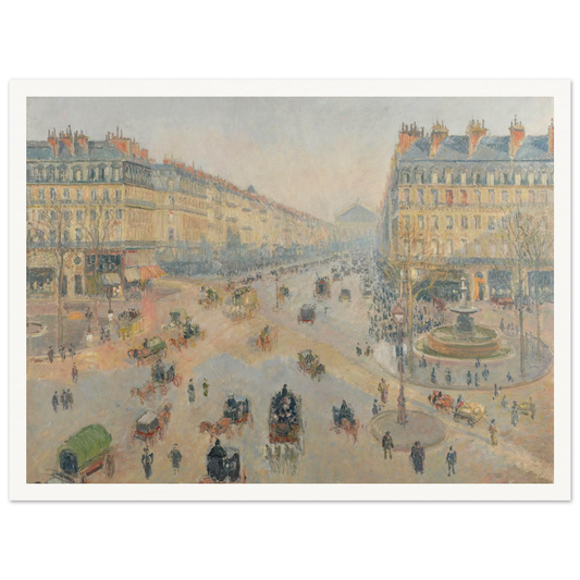 L’Avenue de l’Opéra (1898) Art Print | Camille Pissarro - Framed Poster - 30x40 cm / 12x16″ - Black frame