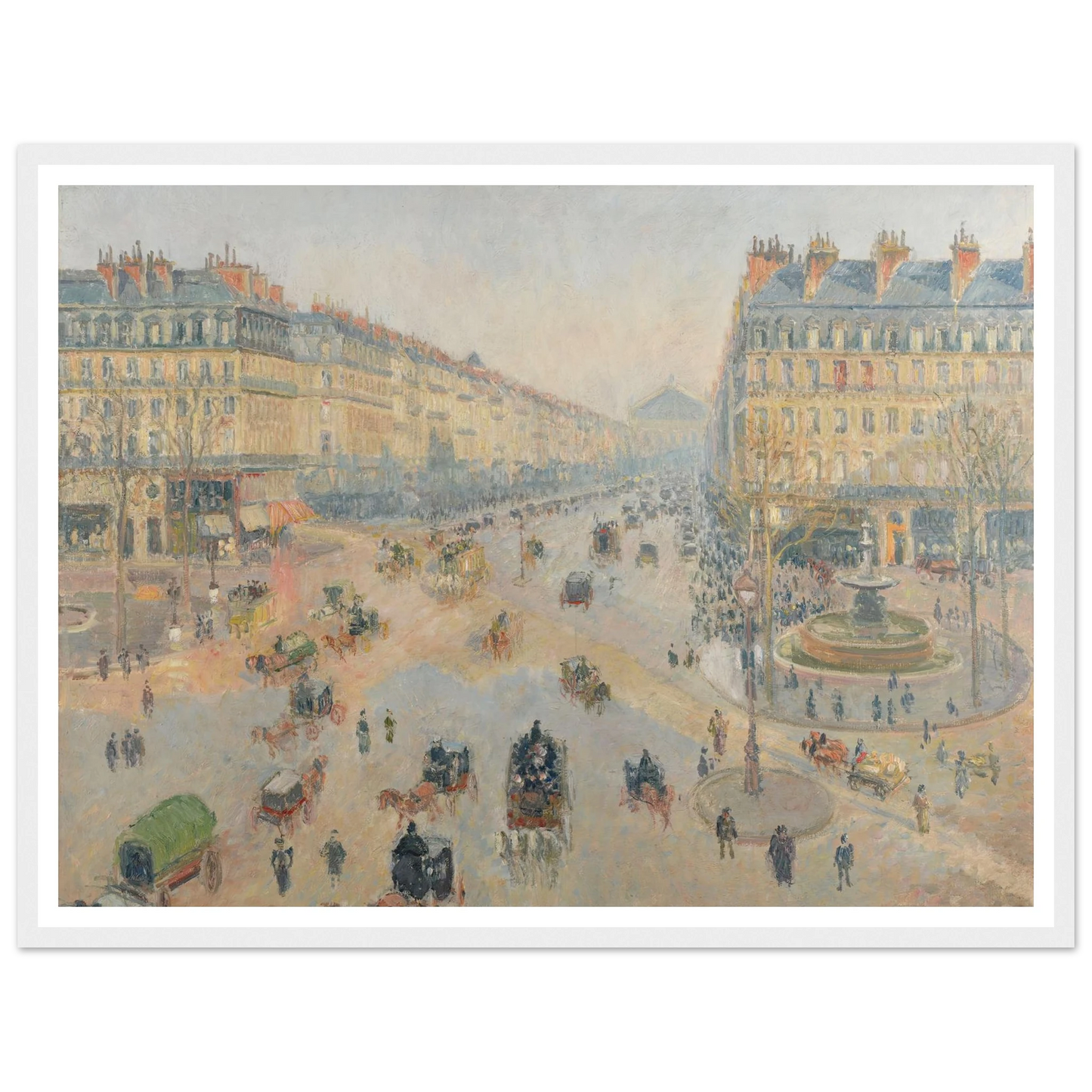 L’Avenue de l’Opéra (1898) Art Print | Camille Pissarro - Framed Poster - 30x40 cm / 12x16″ - Black frame