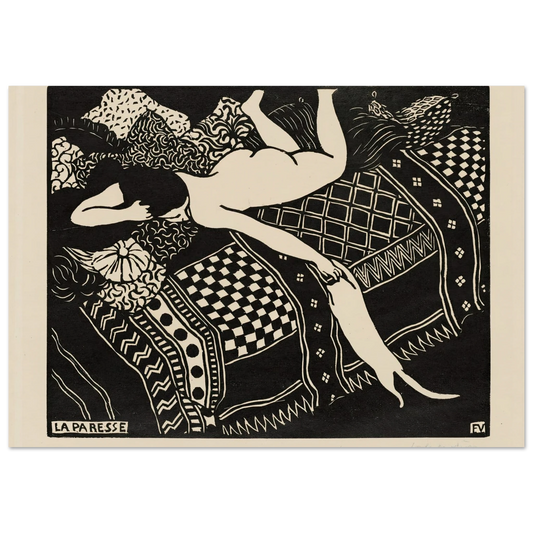 Laziness (1896) Art Print | Felix Vallotton - Framed Poster - 30x40 cm / 12x16″ - Black frame