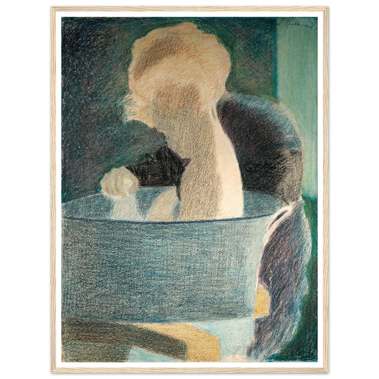 Le Bain (1917) Art Print | Leon Spilliaert - Framed Poster - 30x40 cm / 12x16″ - Black frame