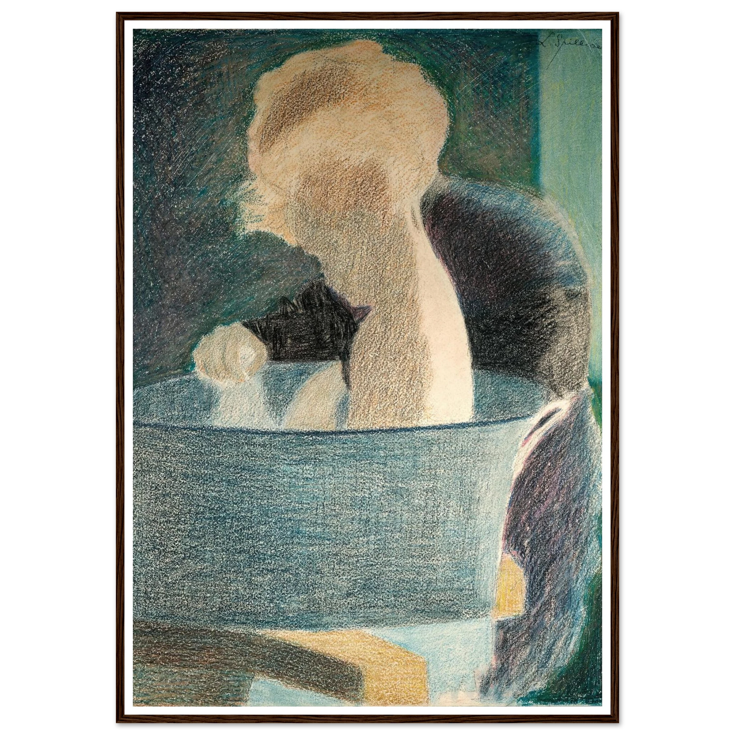 Le Bain (1917) Art Print | Leon Spilliaert - Framed Poster - 30x40 cm / 12x16″ - Black frame