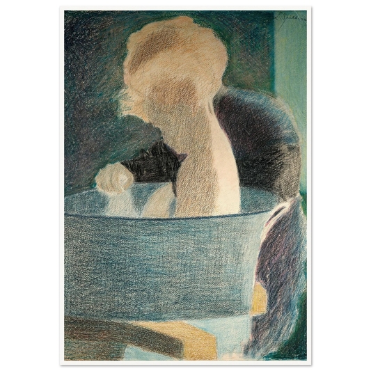 Le Bain (1917) Art Print | Leon Spilliaert - Framed Poster - 30x40 cm / 12x16″ - Black frame