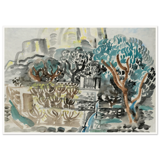 Le Baou de Saint-Jeannet (1921) Art Print | Raoul Dufy - Framed Poster - 30x40 cm / 12x16″ - Black frame