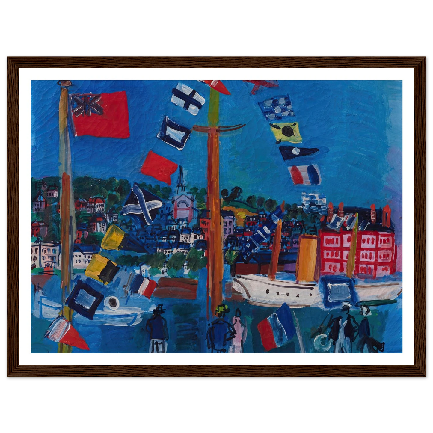 Le bassin à Deauville (1929) Art Print | Raoul Dufy - Framed Poster - 30x40 cm / 12x16″ - Black frame