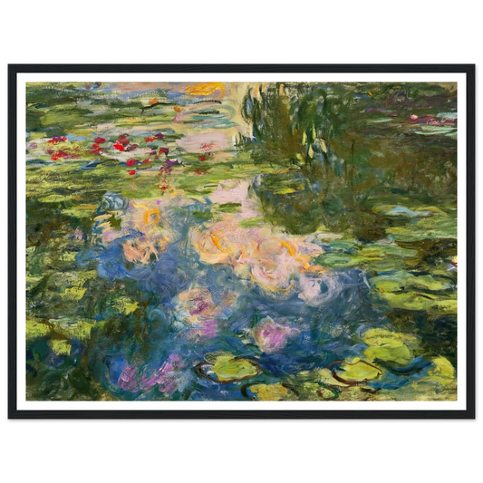 Le Bassin aux nymphéas (1917-19) Art Print | Claude Monet - Framed Poster - 30x40 cm / 12x16″ - Black frame