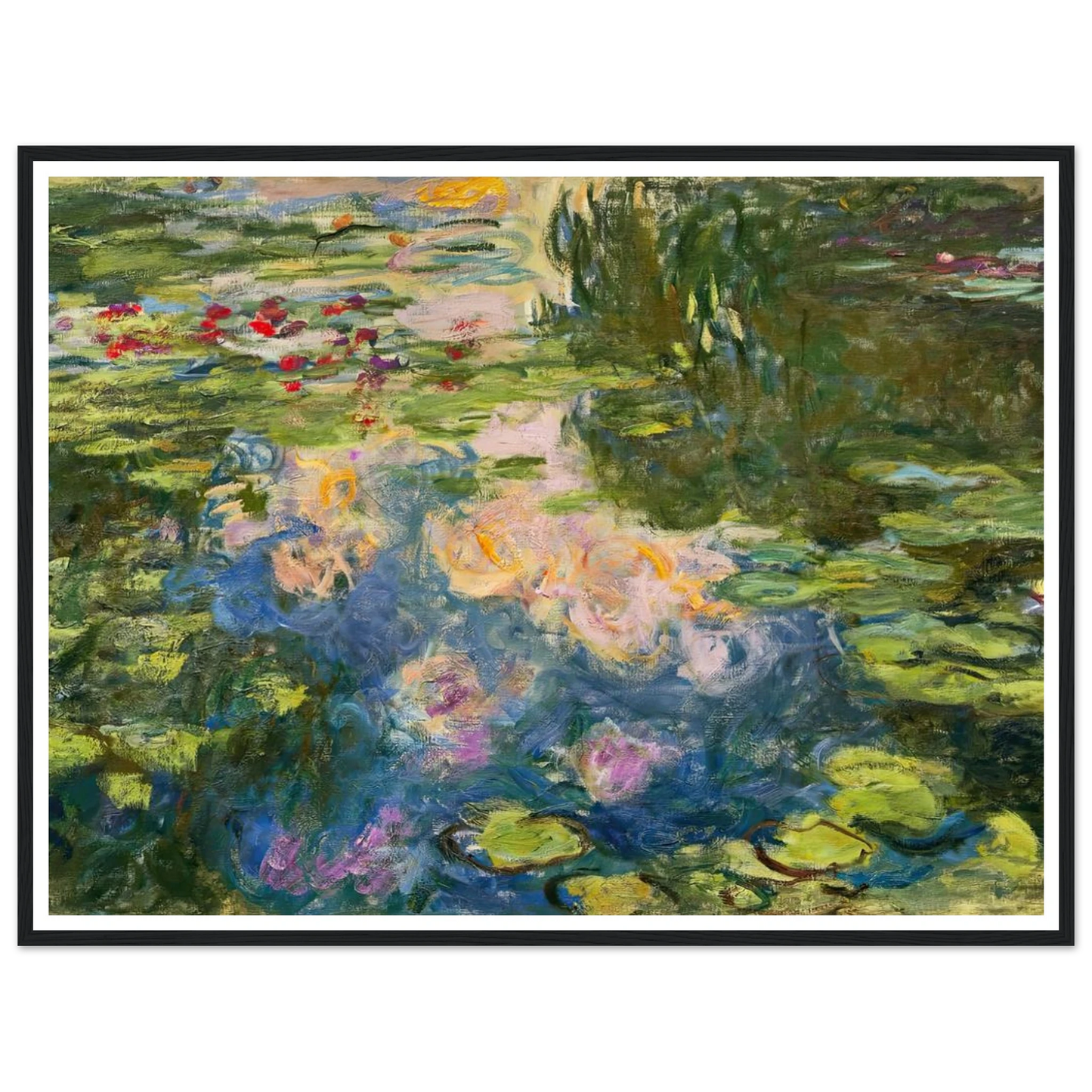 Le Bassin aux nymphéas (1917-19) Art Print | Claude Monet - Framed Poster - 30x40 cm / 12x16″ - Black frame