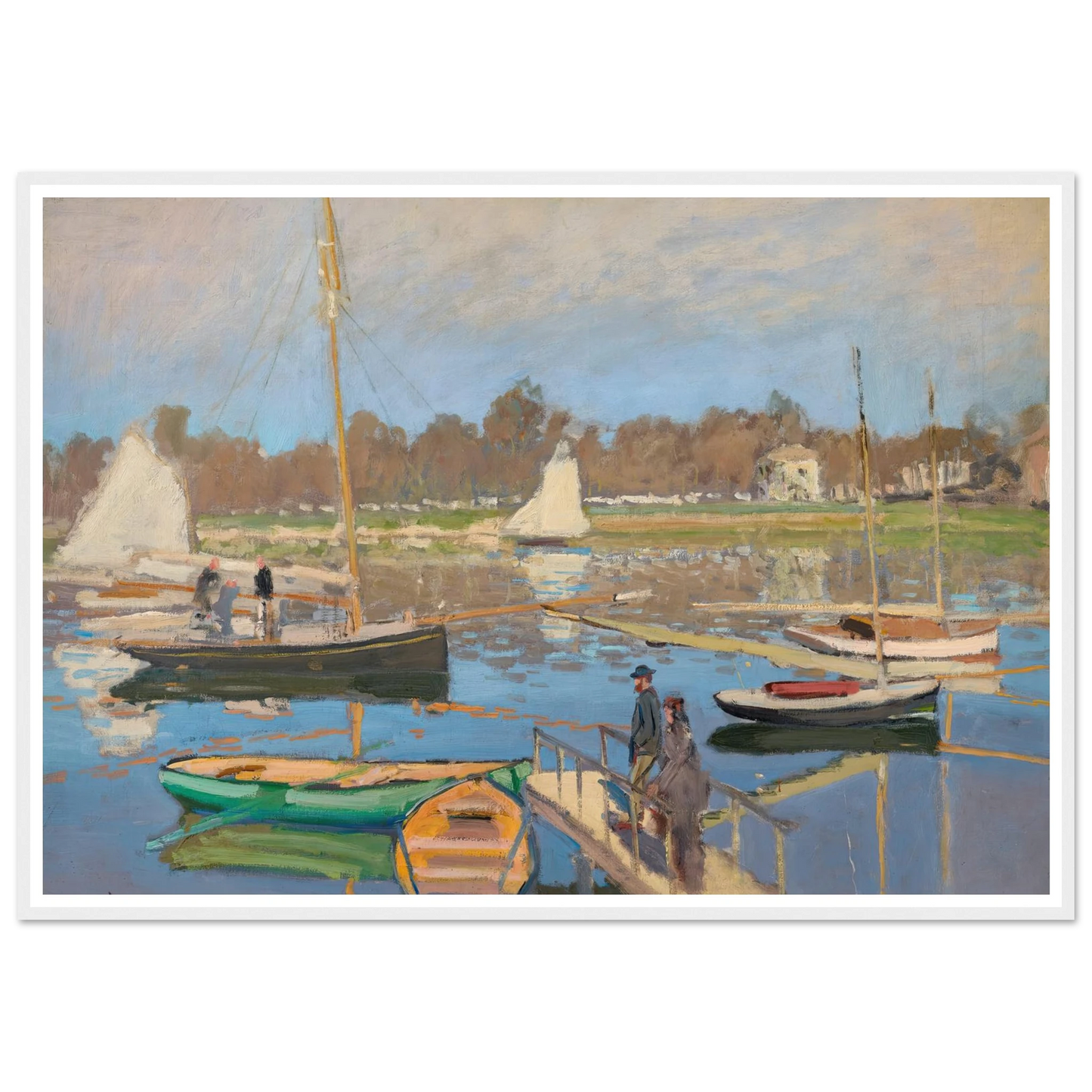 Le bassin d’Argenteuil (1874) Art Print | Claude Monet - Framed Poster - 30x40 cm / 12x16″ - Black frame
