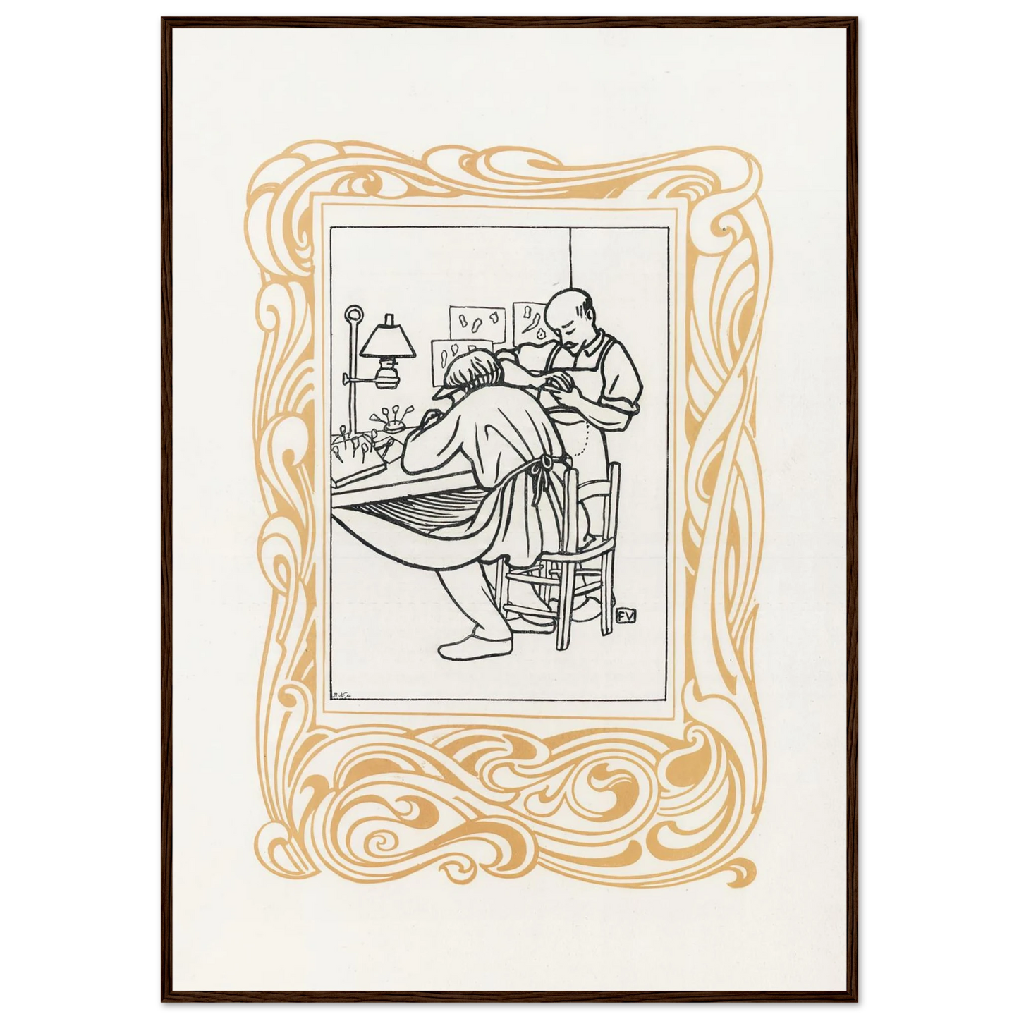 Le Bijou (1901) Art Print | Felix Vallotton - Framed Poster - 30x40 cm / 12x16″ - Black frame