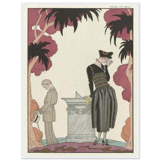 Le Cadran Solaire (1921) Art Print | George Barbier - Framed Poster - 30x40 cm / 12x16″ - Black frame