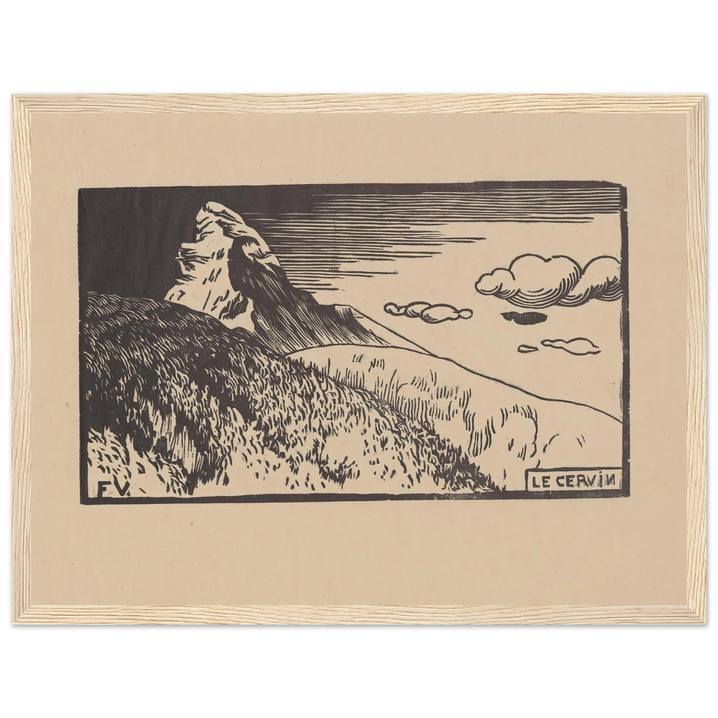 Le Cervin (1892) Art Print | Felix Vallotton - Framed Poster - 30x40 cm / 12x16″ - Black frame