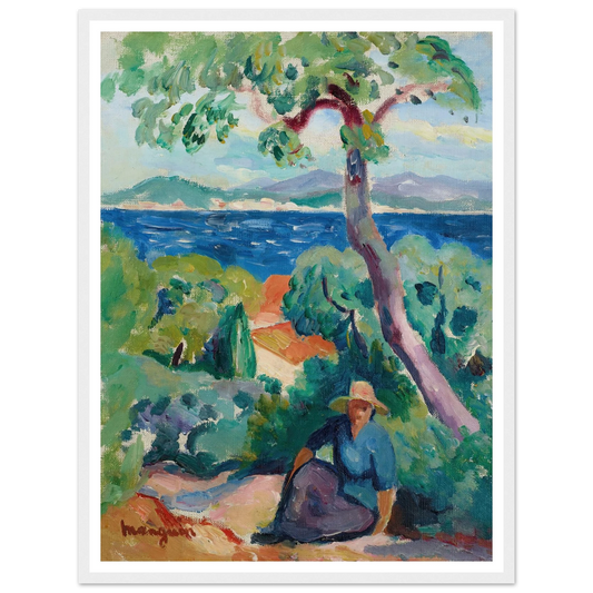 Le Chemin derrière l’Oustalet, Saint-Tropez (1919) Art Print | Henri Manguin - Framed Poster - 30x40 cm / 12x16″ - Black frame