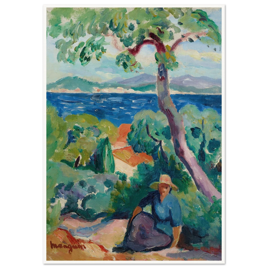 Le Chemin derrière l’Oustalet, Saint-Tropez (1919) Art Print | Henri Manguin - Framed Poster - 30x40 cm / 12x16″ - Black frame