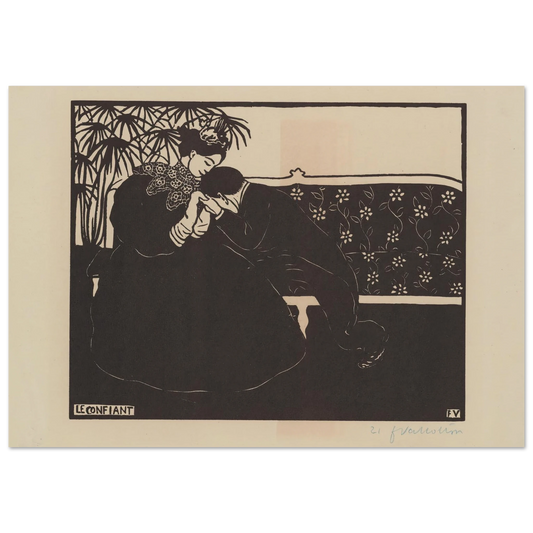 Le confiant (1895) Art Print | Felix Vallotton - Framed Poster - 30x40 cm / 12x16″ - Black frame
