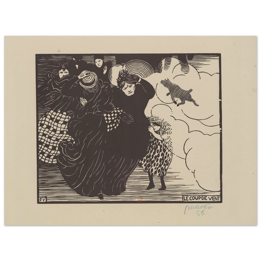Le coup de vent (1894) Art Print | Felix Vallotton - Framed Poster - 30x40 cm / 12x16″ - Black frame