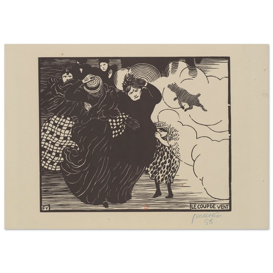 Le coup de vent (1894) Art Print | Felix Vallotton - Framed Poster - 30x40 cm / 12x16″ - Black frame
