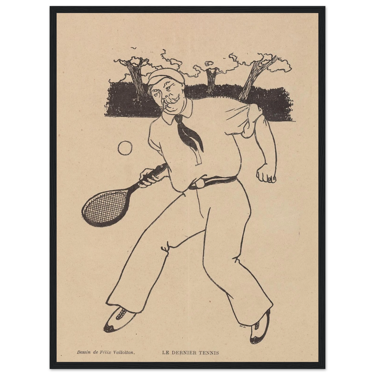 Le Dernier Tennis (1897) Art Print | Felix Vallotton - Framed Poster - 30x40 cm / 12x16″ - Black frame