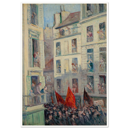 Le Front populaire (1936) Art Print | Maximilien Luce - Framed Poster - 30x40 cm / 12x16″ - Black frame