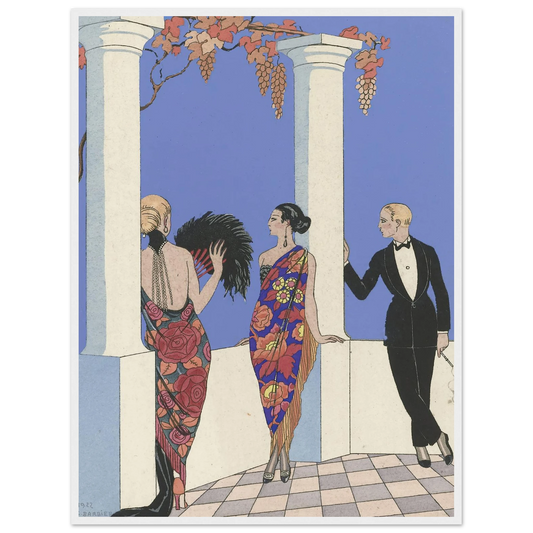 Le gout des chales. (1922) Art Print | George Barbier - Framed Poster - 30x40 cm / 12x16″ - Black frame