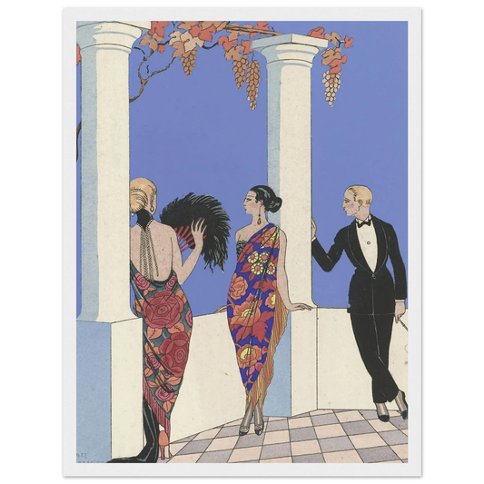 Le gout des chales. (1922) Art Print | George Barbier - Framed Poster - 30x40 cm / 12x16″ - Black frame