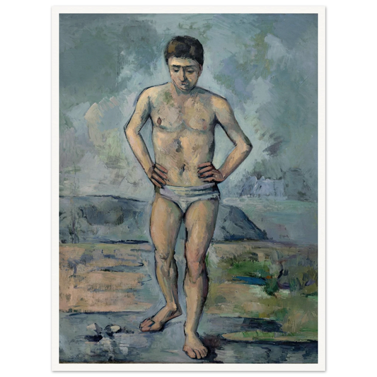 Le Grand Baigneur (1885) Art Print | Paul Cezanne - Framed Poster - 30x40 cm / 12x16″ - Black frame