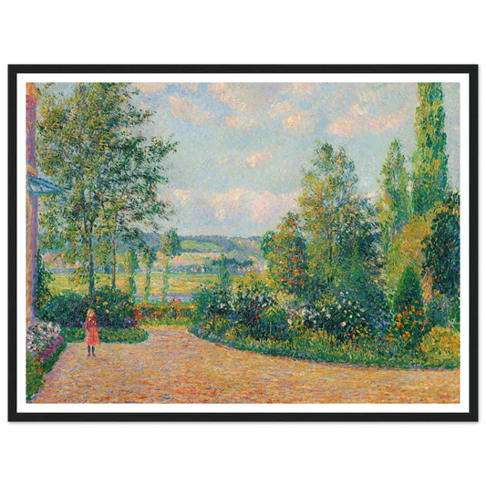 Le Jardin d’Octave Mirbeau, la terrasse, Les Damps (1892) Art Print | Camille Pissarro - Framed Poster - 30x40 cm / 12x16″ - Black frame
