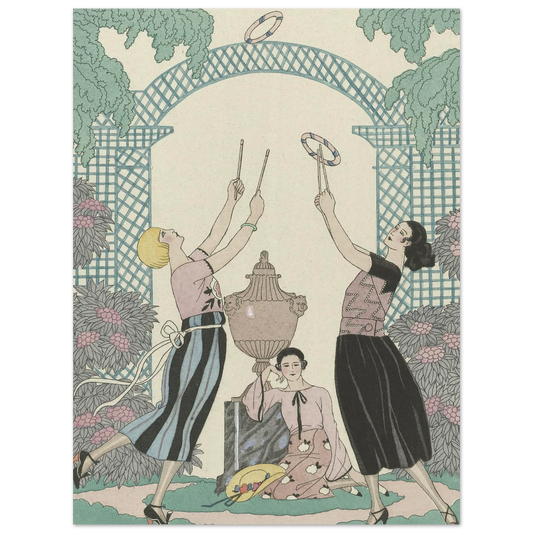 Le Jeu des Graces (1921) Art Print | George Barbier - Framed Poster - 30x40 cm / 12x16″ - Black frame