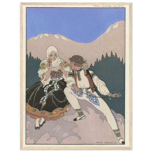 Le Langage des Fleurs (1921) Art Print | George Barbier - Framed Poster - 30x40 cm / 12x16″ - Black frame