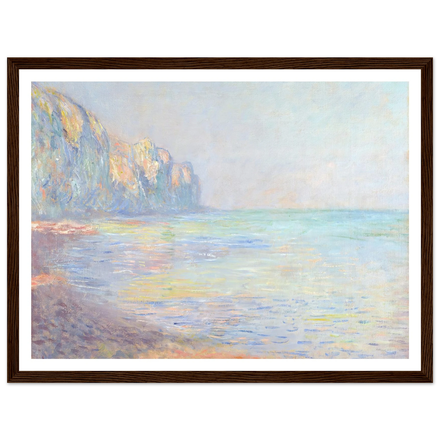 Le Matin, temps brumeux, Pourville (Misty Morning at Pourville) (1882) Art Print | Claude Monet - Framed Poster - 30x40 cm / 12x16″ - Black frame