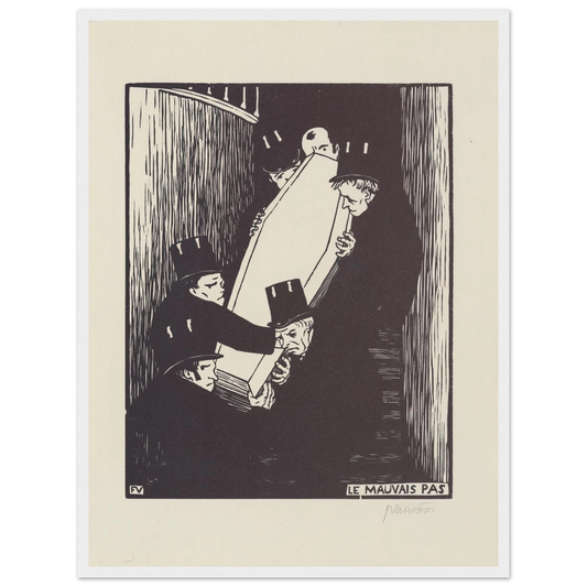 Le mauvais pas (1893) Art Print | Felix Vallotton - Framed Poster - 30x40 cm / 12x16″ - Black frame