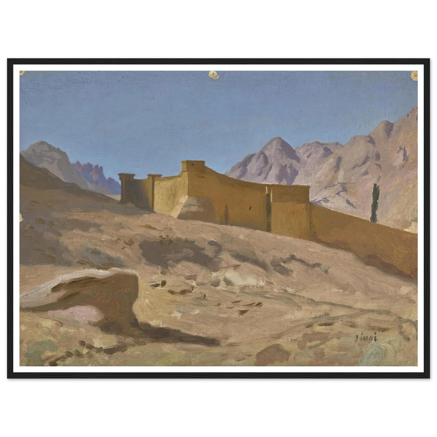 Le monastère de Sainte-Catherine Art Print | Jean Leon Gerome - Framed Poster - 30x40 cm / 12x16″ - Black frame