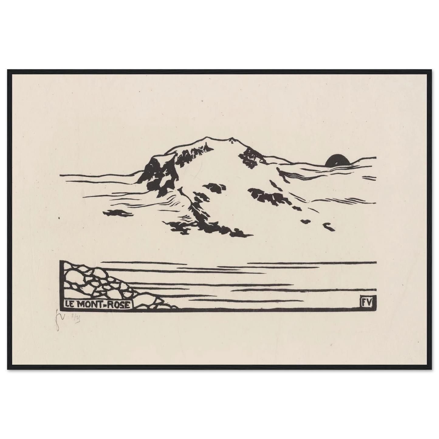 Le Mont-Rose (1892) Art Print | Felix Vallotton - Framed Poster - 30x40 cm / 12x16″ - Black frame