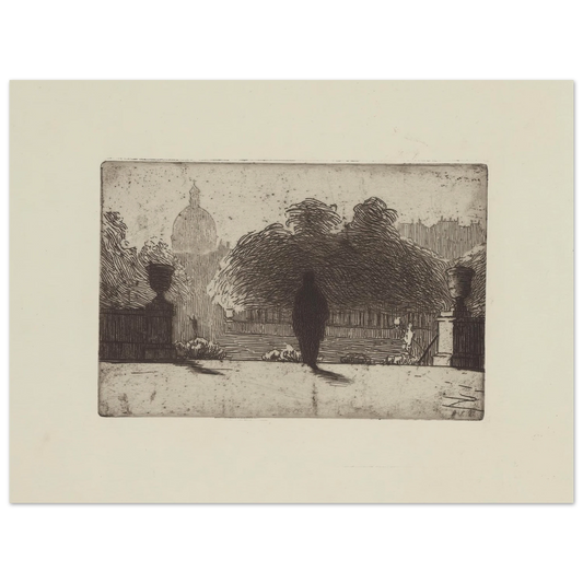 Le Panthéon vu du Luxembourg (1893) Art Print | Felix Vallotton - Framed Poster - 30x40 cm / 12x16″ - Black frame