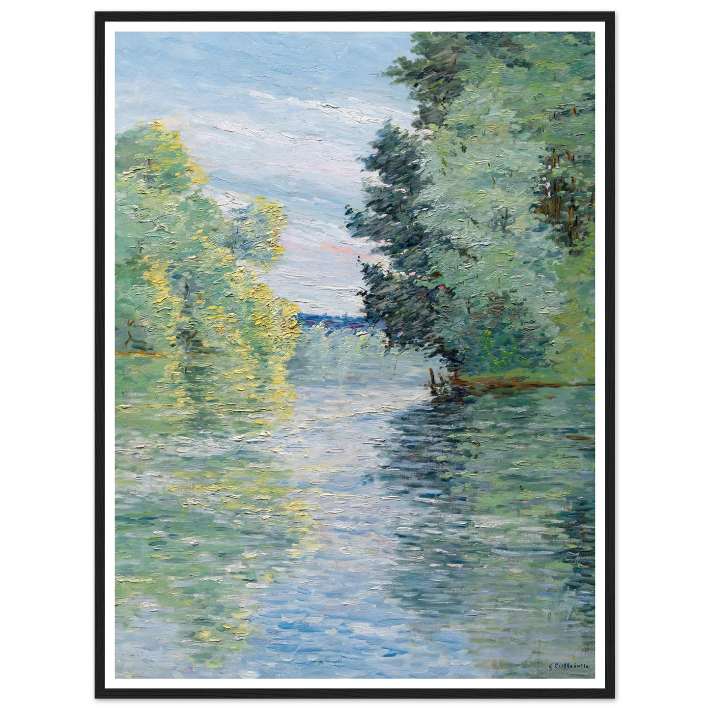Le Petit bras de la Seine à Argenteuil (1890) Art Print | Gustave Caillebotte - Framed Poster - 30x40 cm / 12x16″ - Black frame