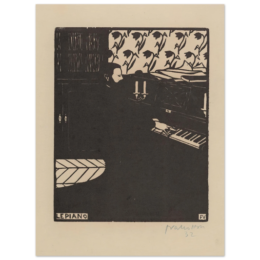 Le piano (1896) Art Print | Felix Vallotton - Framed Poster - 30x40 cm / 12x16″ - Black frame